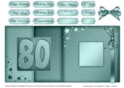 80th Metallic Age Fold Back Card