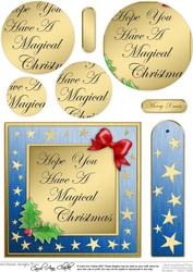 Elegant Christmas Greeting Quick Card with Circle Pyramage