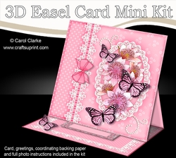 3D Easel Card Mini Kit - A Touch of Elegance - Flowers, Lace, Butterflies & Pearls