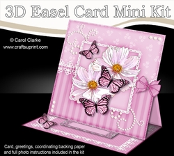 3D Easel Card Mini Kit - A Touch of Elegance - Flowers, Lace, Butterflies & Pearls