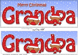 Large DL Merry Christmas GRANDPA 3D decoupage with Bobbin Robin