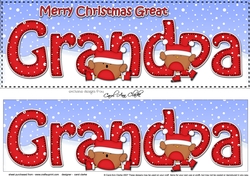 Large DL Merry Christmas GREAT GRANDPA 3D decoupage with Bobbin Robin