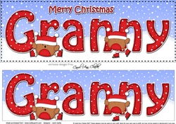Large DL Merry Christmas GRANNY 3D decoupage with Bobbin Robin