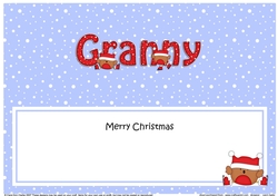 Large DL Merry Christmas GRANNY insert with Bobbin Robin