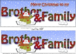 Large DL Merry Christmas to my BROTHER & FAMILY 3D decoupage with Snowman Rio 