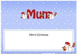 Large DL Merry Christmas MUM insert with Snowball Sam