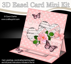 3D Easel Card Mini Kit - A Touch of Elegance - Hearts, Flowers, Lace, Butterflies & Pearls