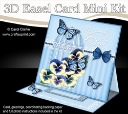 3D Easel Card Mini Kit - Pretty Floral Birdcage with Butterflies