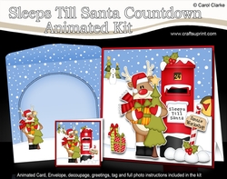 3D Animated Sleeps Till Santa Christmas Postbox Countdown Card Kit - Rudolph has an Xmas Tree