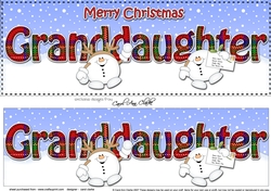 Large DL Merry Christmas GRANDDAUGHTER 3D decoupage with Snowball Sam