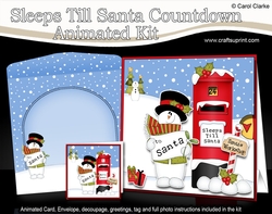 3D Animated Sleeps Till Santa Christmas Postbox Countdown Card Kit - Snowman Rio has a Letter for Santa