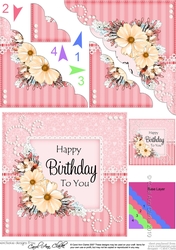 A Touch of Elegance Birthday Flowers Pearls and Lace Scalloped Corner Stacker