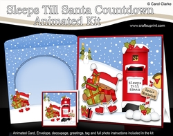 3D Animated Sleeps Till Santa Christmas Postbox Countdown Card Kit - Bobbin Robin has Presents!