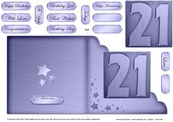 21st Metallic Age Cut and Fold Corner Card