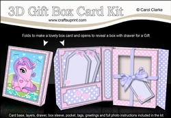 3D Cute Little Pony Gift Box Card Kit 3d Decoupage