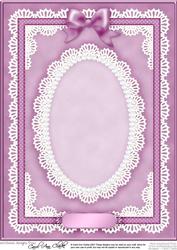 A4 Pearls, Lace and Ribbon Plain Card Base