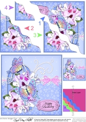 Birthday Butterflies and Flowers Birdcage High Wavey Corner Stacker