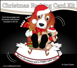3D Shaped Rocking Christmas Card Mini Kit - Little Springer Spaniel Dog
