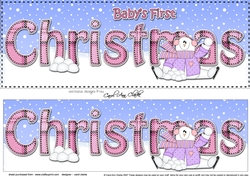 Large DL BABYS 1st CHRISTMAS 3D decoupage with Snowman Rio
