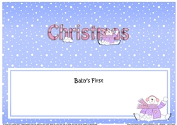 Large DL BABYS 1st CHRISTMAS insert with Snowman Rio