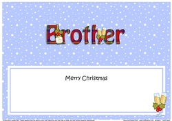 Large DL Merry Christmas BROTHER insert with Champagne