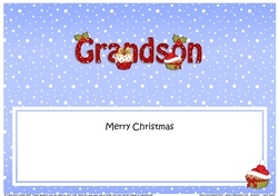 Large DL Merry Christmas GRANDSON insert with Cupcakes