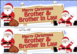 Large DL Merry Christmas BROTHER & BROTHER IN LAW with Santa 3D decoupage