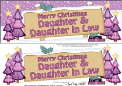 Large DL Merry Christmas DAUGHTER & DAUGHTER IN LAW with Santa 3D decoupage