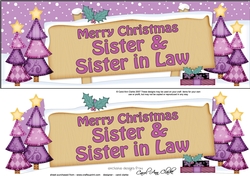 Large DL Merry Christmas SISTER & SISTER IN LAW with Santa 3D decoupage