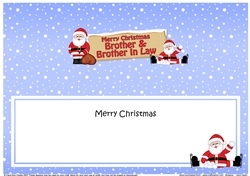 Large DL Merry Christmas BROTHER & BROTHER IN LAW with Santa insert