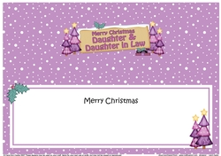 Large DL Merry Christmas DAUGHTER & DAUGHTER IN LAW with Santa insert