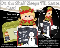 On the Shelf Sleeps Till Santa Card Kit - Cute Little Christmas Elf