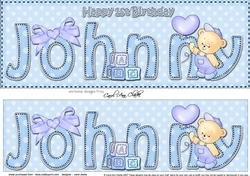 Large DL Happy 1st Birthday JOHNNY 3D decoupage