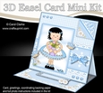 3D Easel Card Mini Kit - Pretty in Blue - Cute Girlz