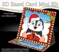 3D Easel Card Mini Kit - Christmas Penguin has lots of presents