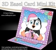 3D Easel Card Mini Kit - Christmas Penguin has lots of presents