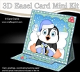 3D Easel Card Mini Kit - Christmas Penguin has lots of presents