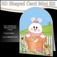 3D Shaped Card Kit - Flowerpot Friends - Cute Little Bunny
