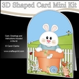 3D Shaped Card Kit - Flowerpot Friends - Cute Little Bunny