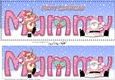 Large DL Merry Christmas MUMMY with Santa & Rudolph 3D decoupage