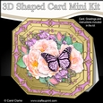 3D Shaped Octagonal Floral Card Kit - Butterflies & Roses