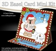 3D Easel Card Mini Kit - Christmas Livvy Bear is Carol Singing