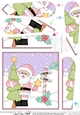 Christmas Santa is at the North Pole Fan Pyramage Topper