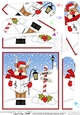 Christmas Rudolph is Carol Singing at the North Pole Fan Pyramage Topper