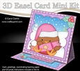 3D Easel Card Mini Kit - Christmas Bobbin Robin has an Xmas Cracker