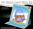 3D Easel Card Mini Kit - Christmas Bobbin Robin has an Xmas Cracker