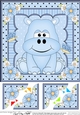 8 x 8 Cute Little Hippo Scalloped Corner Topper