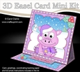 3D Easel Card Mini Kit - Cute Little Christmas Dino has an Xmas Cracker