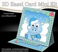 3D Easel Card Mini Kit - Cute Little Christmas Dino has an Xmas Cracker