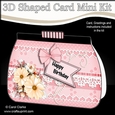 3D Shaped Card Kit - A Touch of Elegance Flowers, Lace & Pearls Clutch Bag